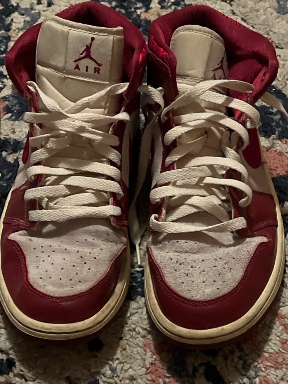 Jordan Women's High-Top Sneakers in White and Red